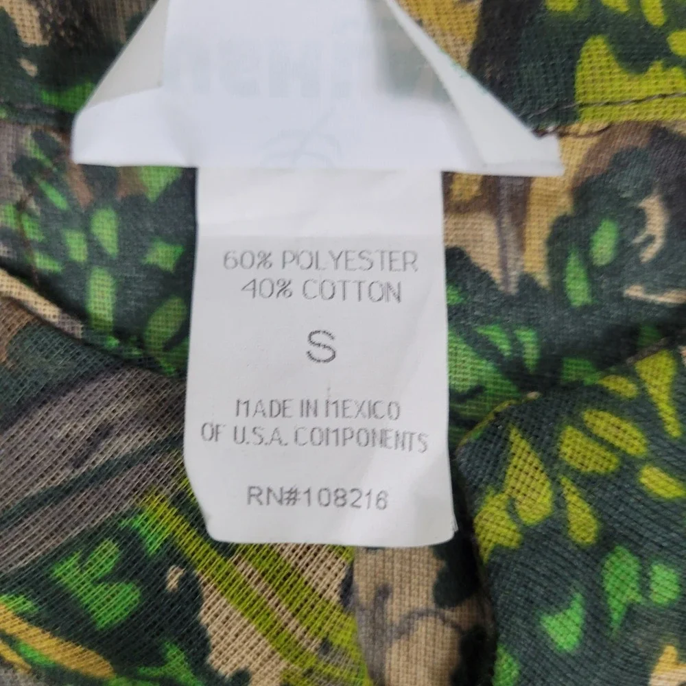 Bushlan Fullzip Lightweight Shirt Jacket Men's S Green Camouflage Long Sleeve